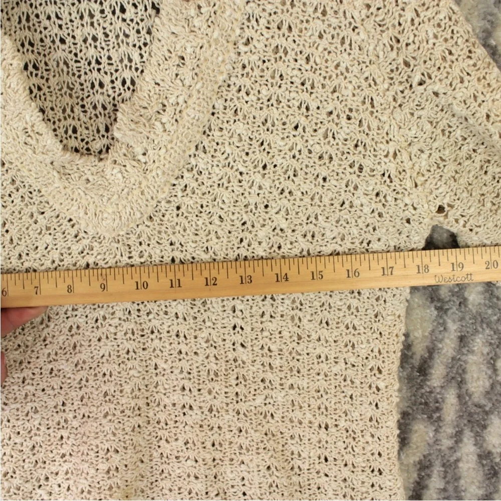 Vtg Pallas Original Hand Loomed Irish Linen Sweater Cottagecore Boho M V Neck